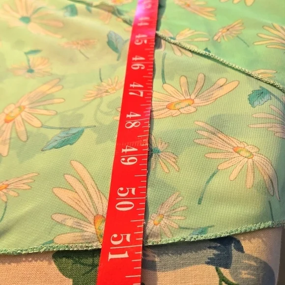 Analogy Seafoam Green Hi-Lo hem Dress Spaghetti Straps Short Under-Lining Size M - Picture 9 of 10